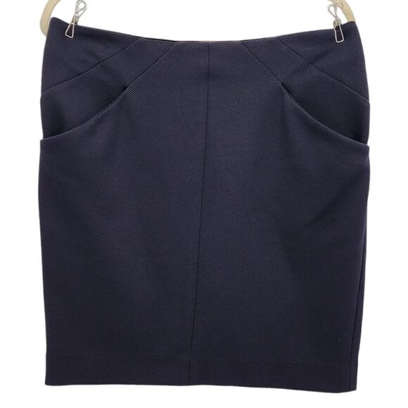 Diane Von Furstenberg Camisha DFV Black Ribbed Short Camisha Skirt Womens 10 - Picture 1 of 10